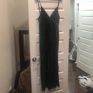 Lush green velvet jumpsuit size medium.